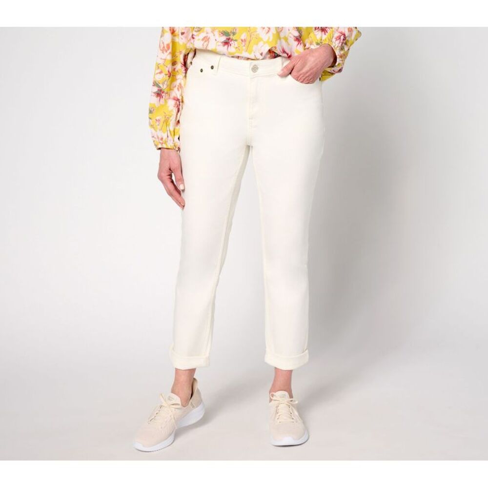 Martha Stewart Women's Pants Sz 0 Signature Colored Rolled Hem White A681974